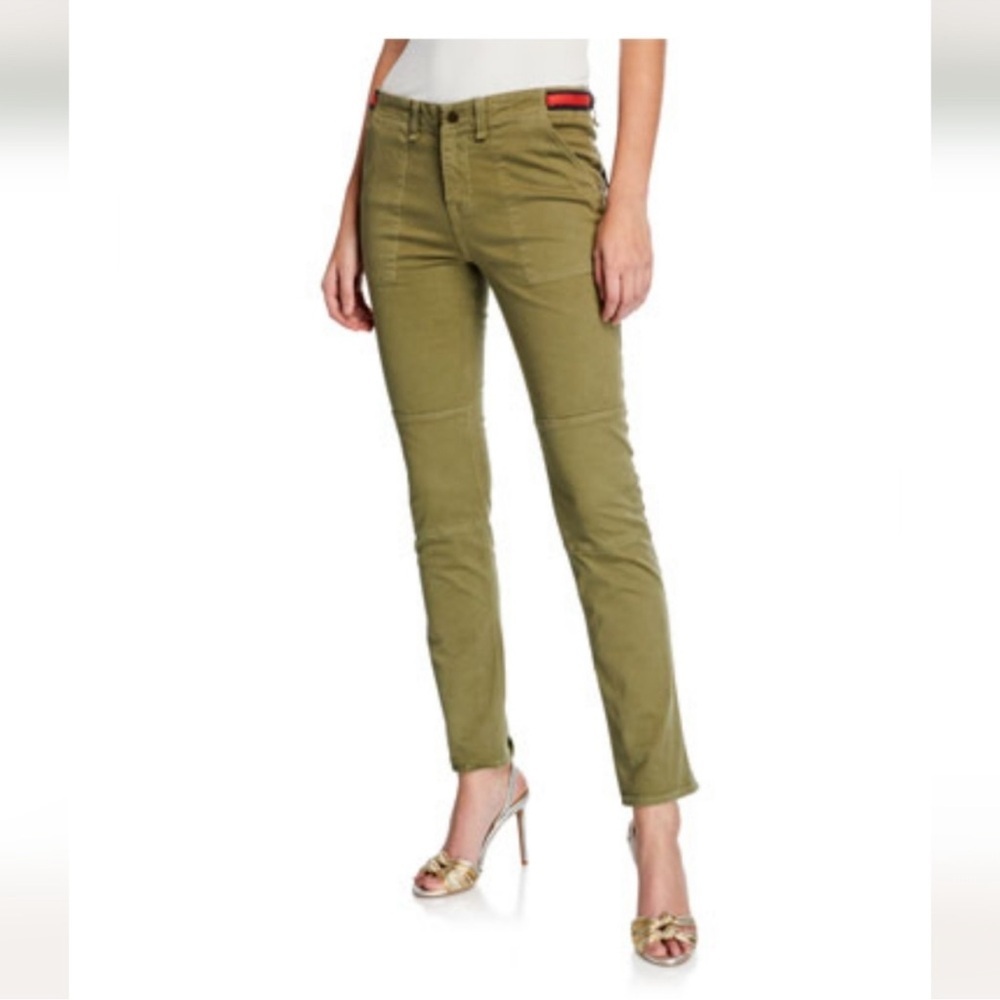 Veronica Beard Adrina Skinny Utility Ankle Jeans w/ Waist Tabs Olive Green 25 - Picture 6 of 13